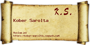 Kober Sarolta névjegykártya